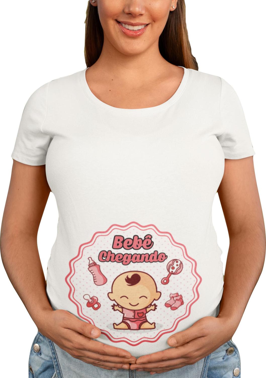 Bata Baby Look Mae Gestante Cha De Bebe Chegando Divertida Rosa Bebe Del France Roupas Para Gestantes Magazine Luiza