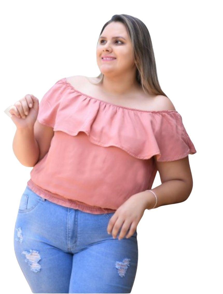 blusa ciganinha ombro a ombro plus size