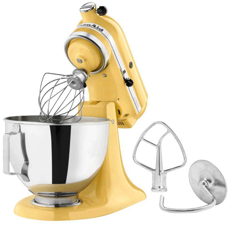 Batedeira KitchenAid Stand Mixer Artisan 127V Majestic Yellow de 4,83L e 275W Batedeira