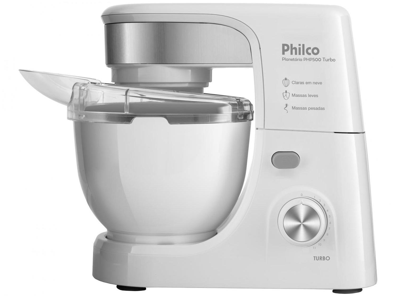 Batedeira Planetária Philco Branca PHP500 Turbo 500W 12 Velocidades