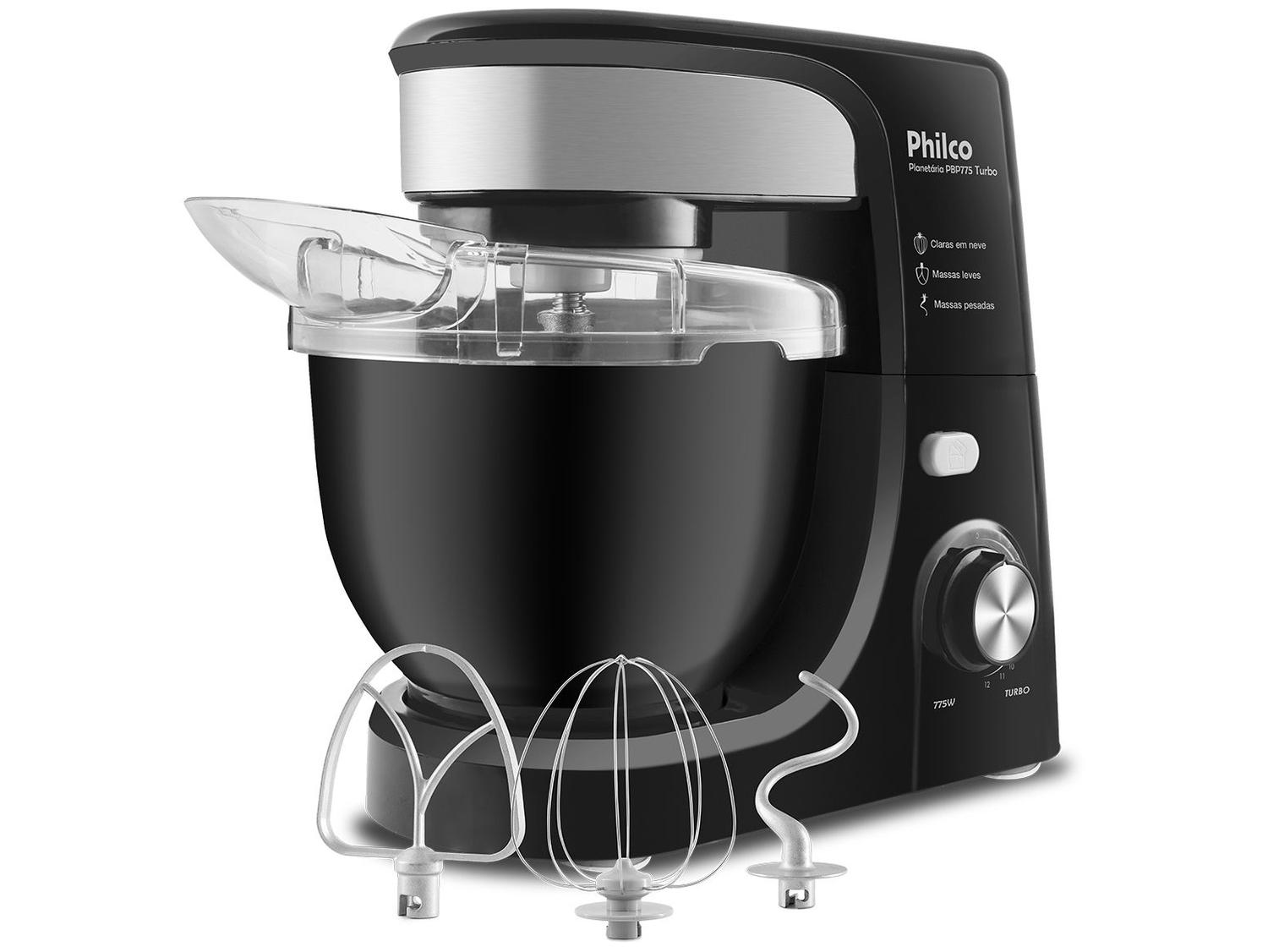 Batedeira Planetária Philco Preta 775W 12 Velocidades 4 Litros Turbo PBP775P
