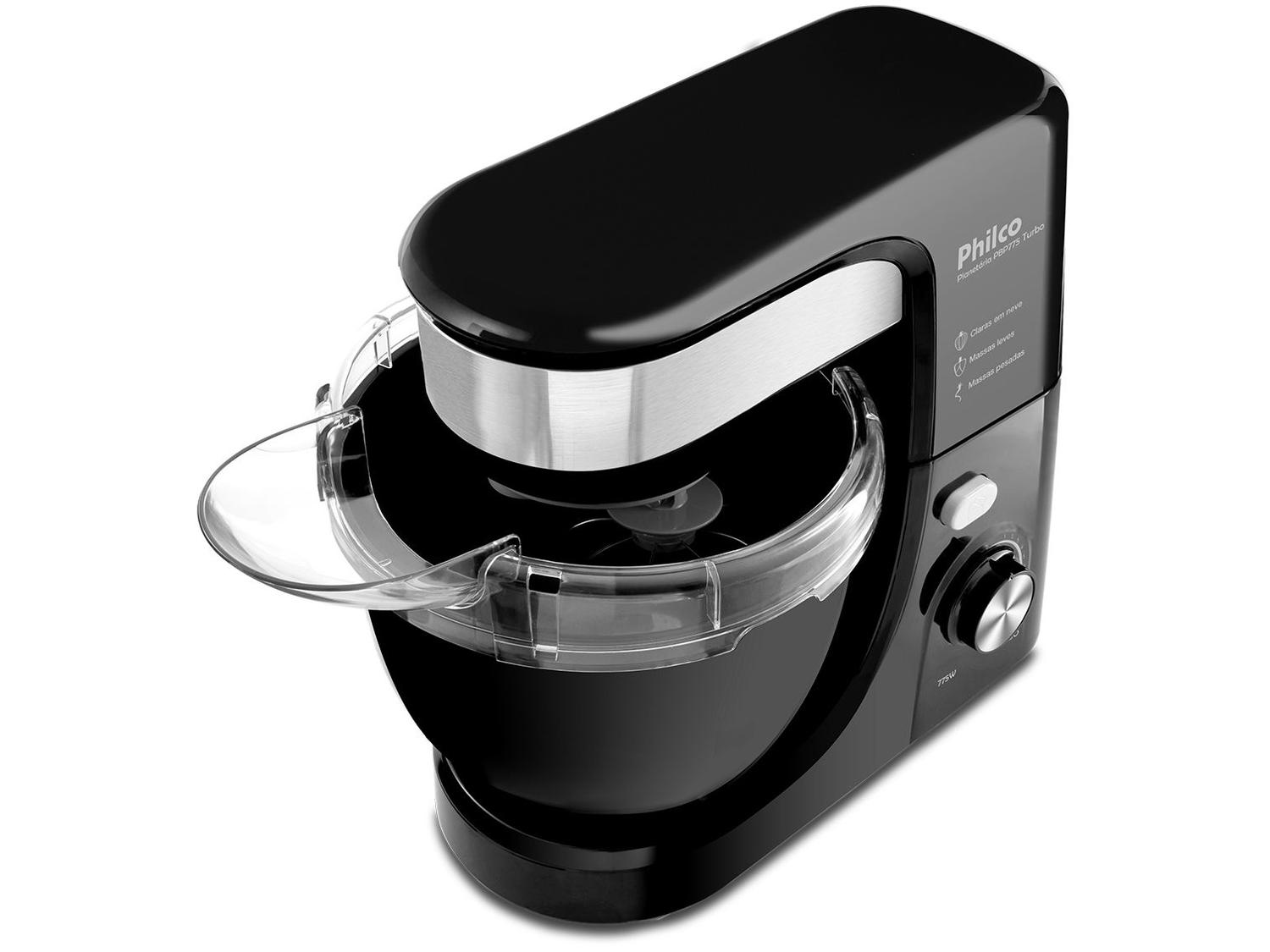 Batedeira Planetária Philco Preta 775W 12 Velocidades 4 Litros Turbo PBP775P