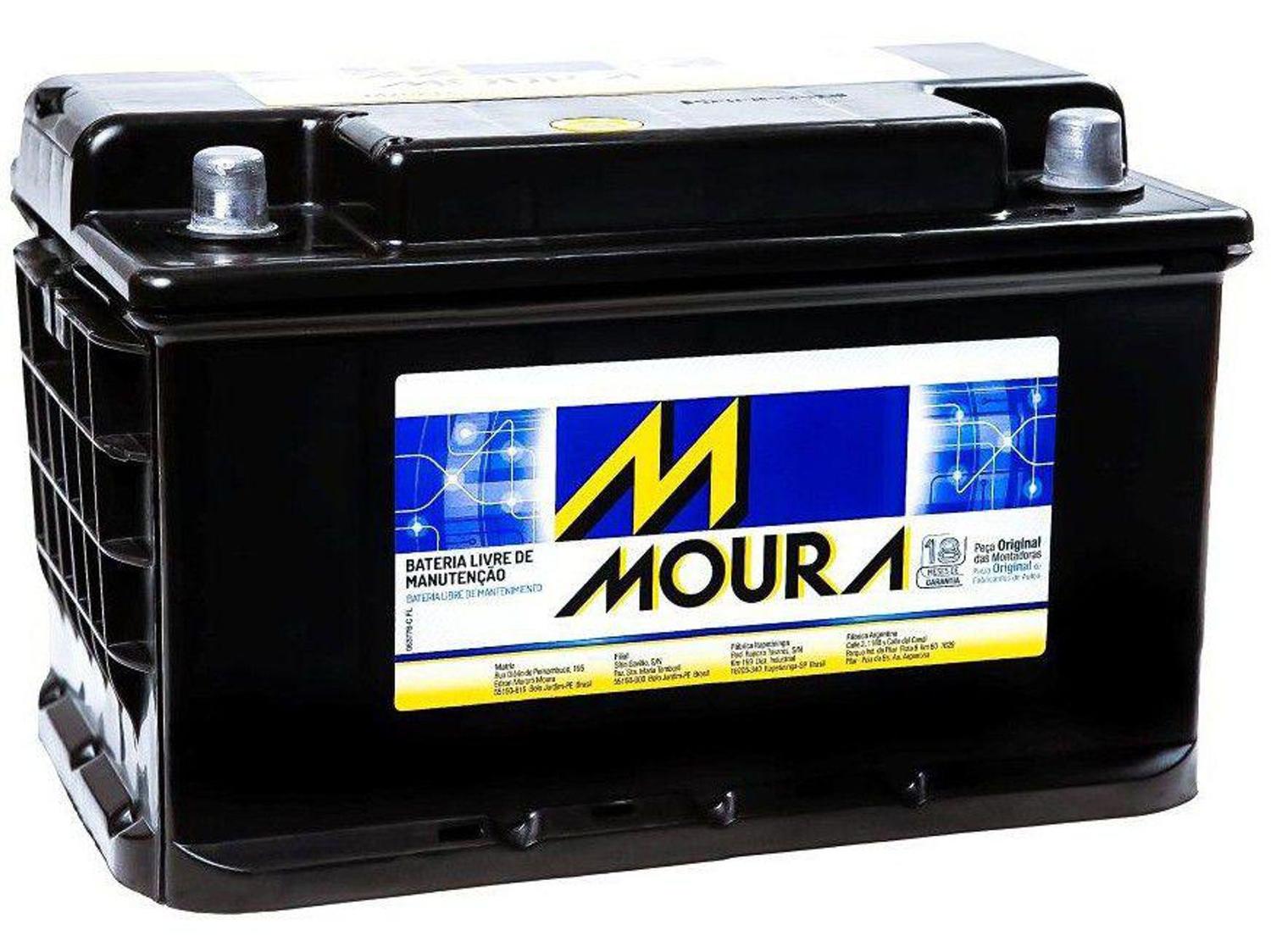 Bateria de Carro Moura Green Energy 90Ah - 12V Polo Positivo M90TD MGE2 ...