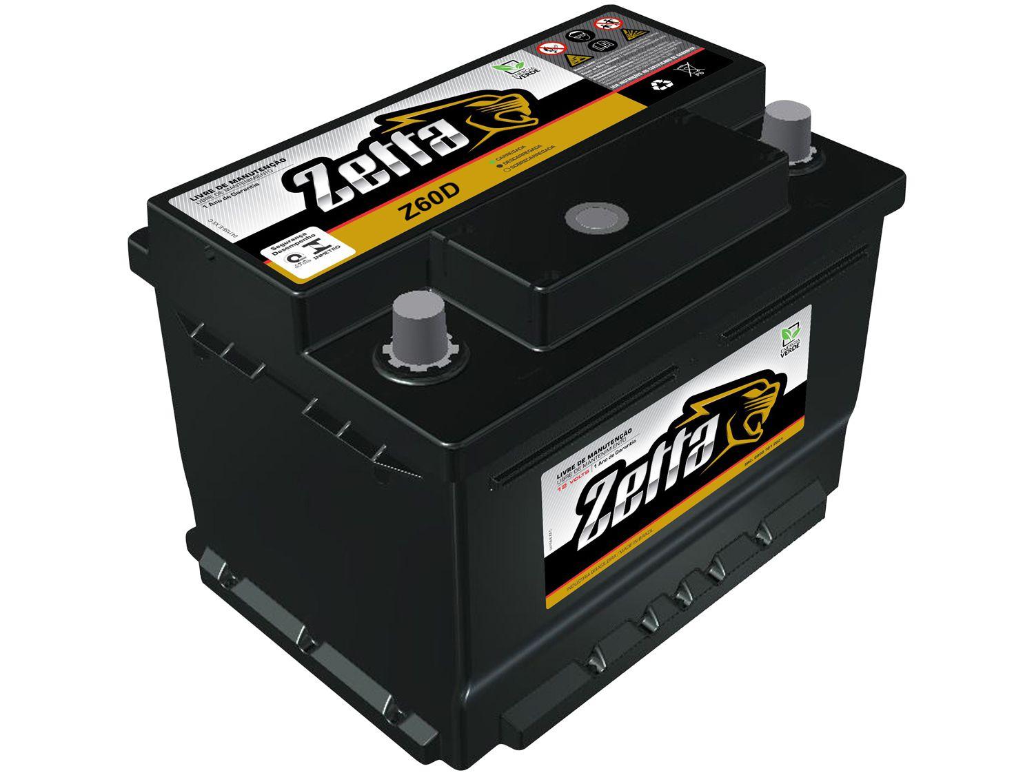 Bateria de Carro Zetta 60Ah 12V - Polo Positivo Direito Z60D - Bateria ...