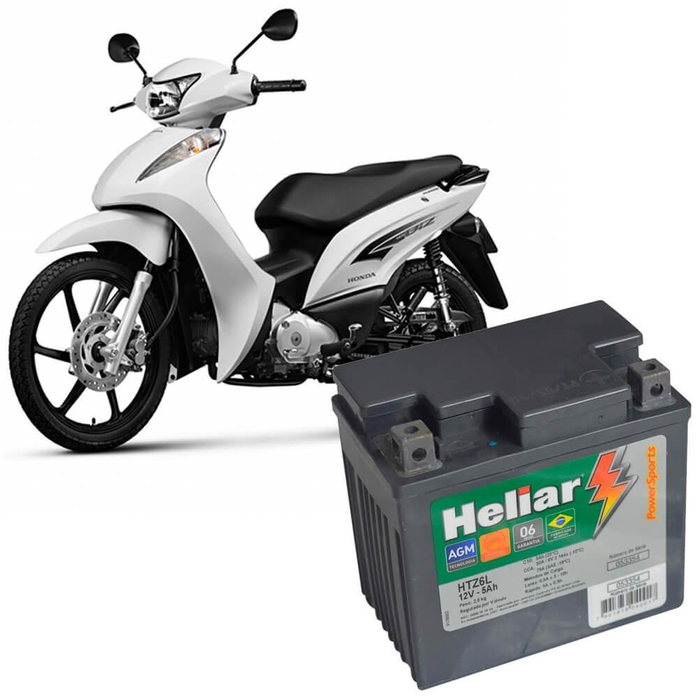 Bateria Moto Biz 125 Heliar HTZ6L PowerSports Selada 5Ah 12V - Bateria ...