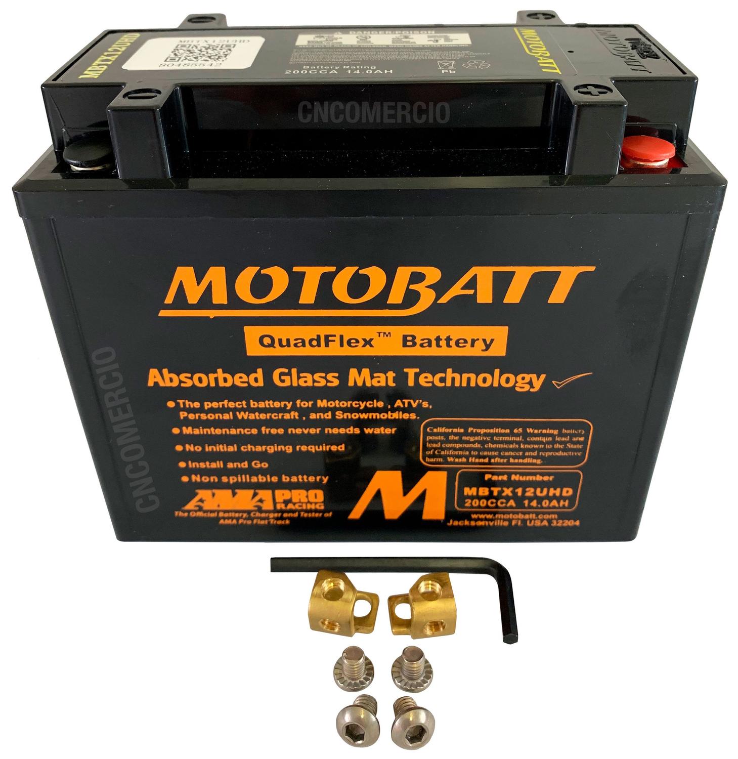 MotoBatt Motobatt Battery for Harley Davidson SPORTSTER 883 R XL 2006-2010 MBTX12UHD AGM 