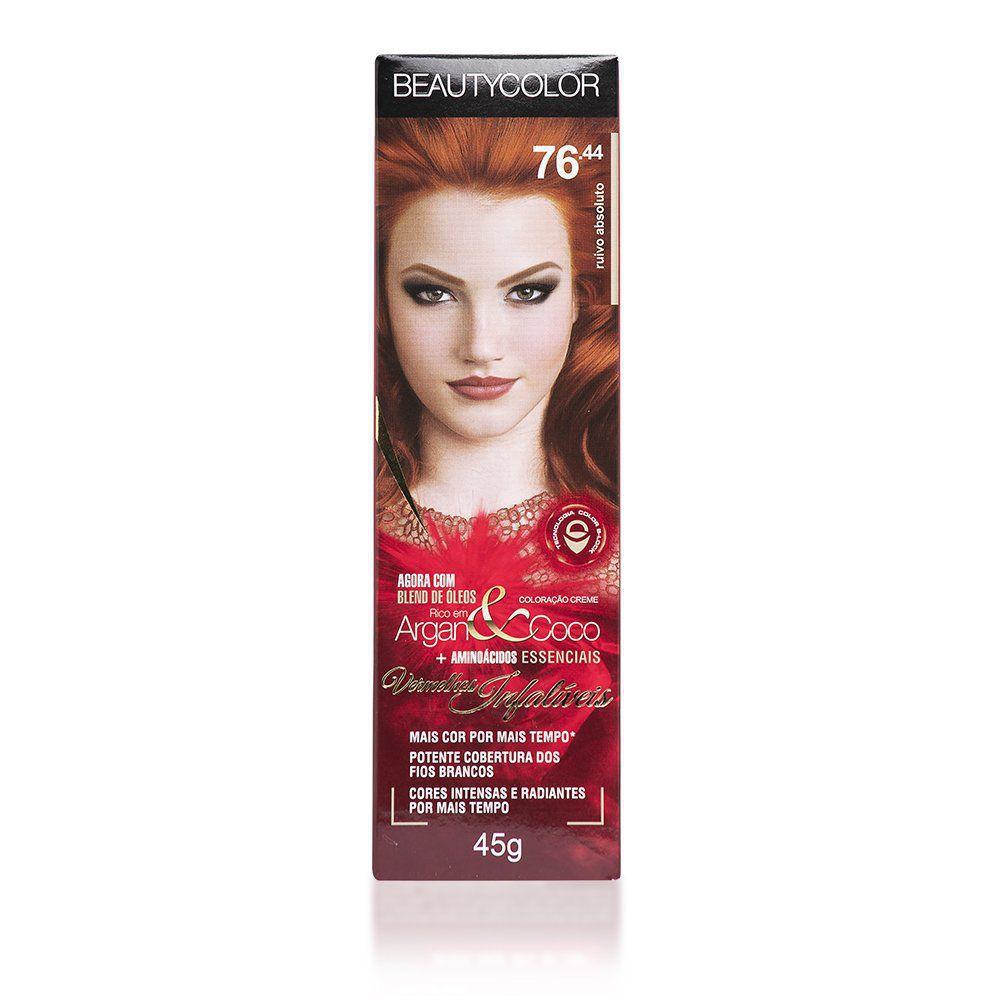 Beauty Color Coloracao 76 44 Ruivo Absoluto 45g