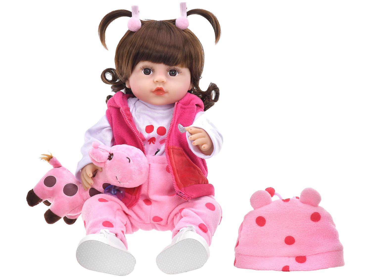 Bebê Girafinha Reborn DY0001-GF Lullie Dolls 48cm 