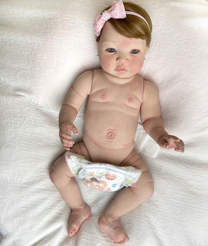 Bebê Reborn Menina Realista Silicone, Banho Fio A Fio Baby - Mundo