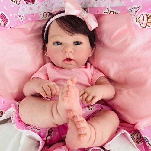 BEBÊ REBORN MENINA LETÍCIA MEIGUINHA SUPER MOLINHA TODA EM SILICONE -  Maternidade Mundo Baby Reborn