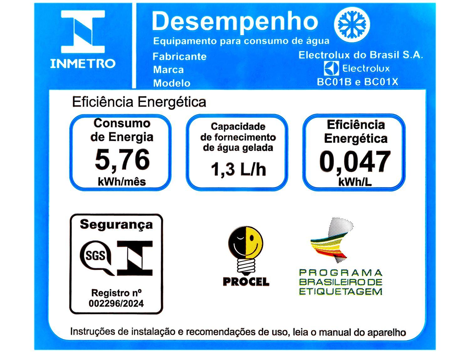 Bebedouro de Água de Mesa Compressor Electrolux BC01B