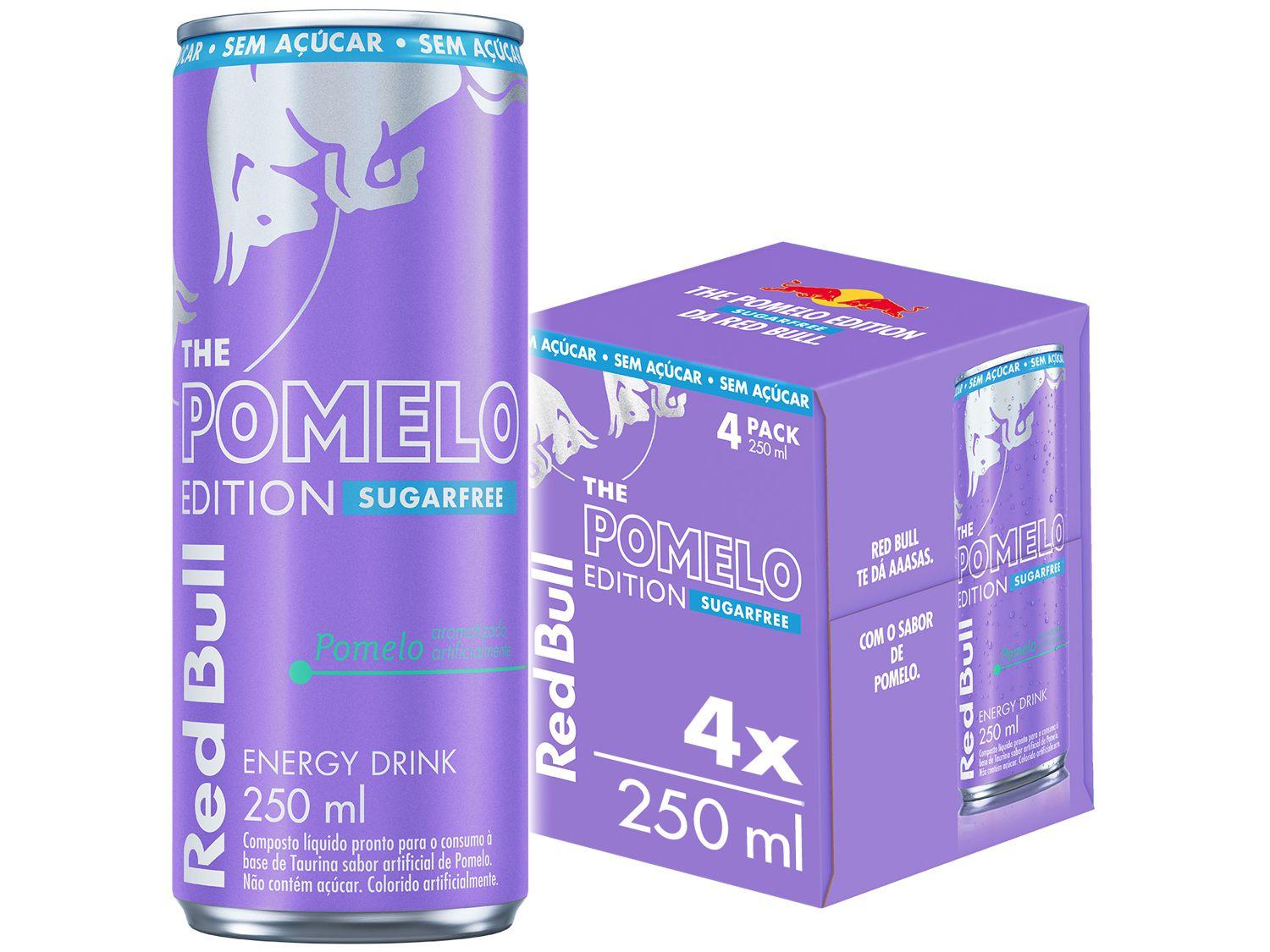 Bebida Energética Red Bull Energy Drink Edition Sugarfree Pomelo Zero Açucar 250ml 4 Unidades