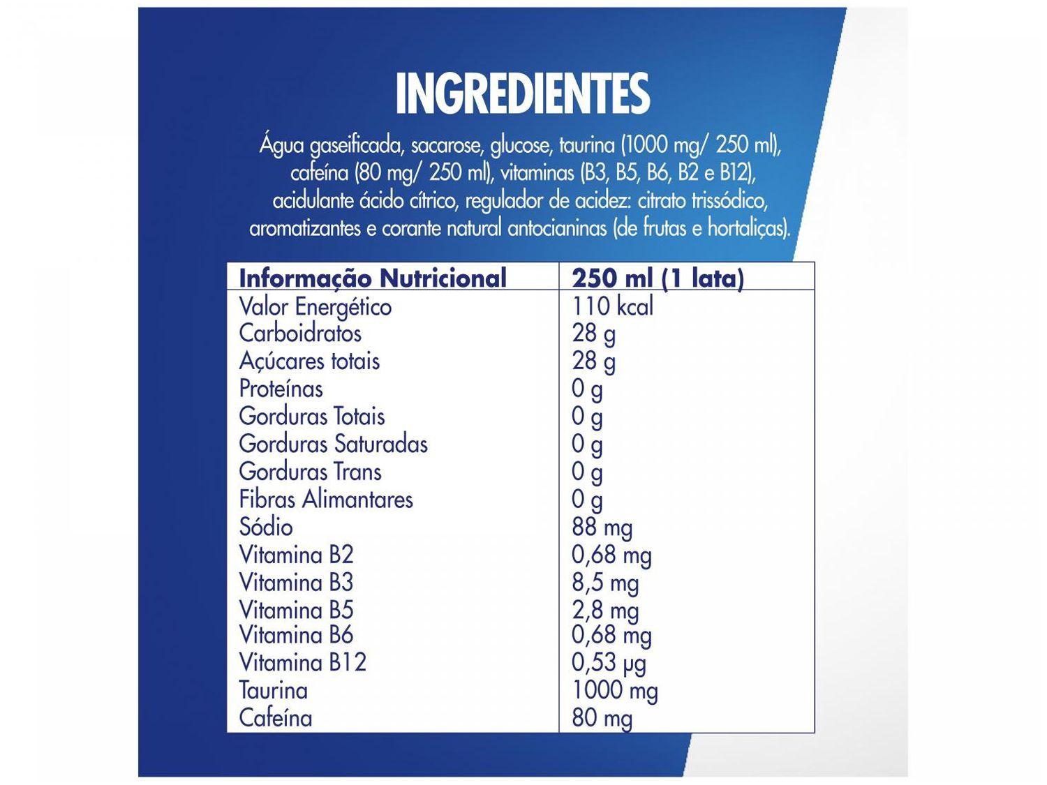 Bebida Energética Red Bull Morango e Pêssego 250ml 4 Unidades