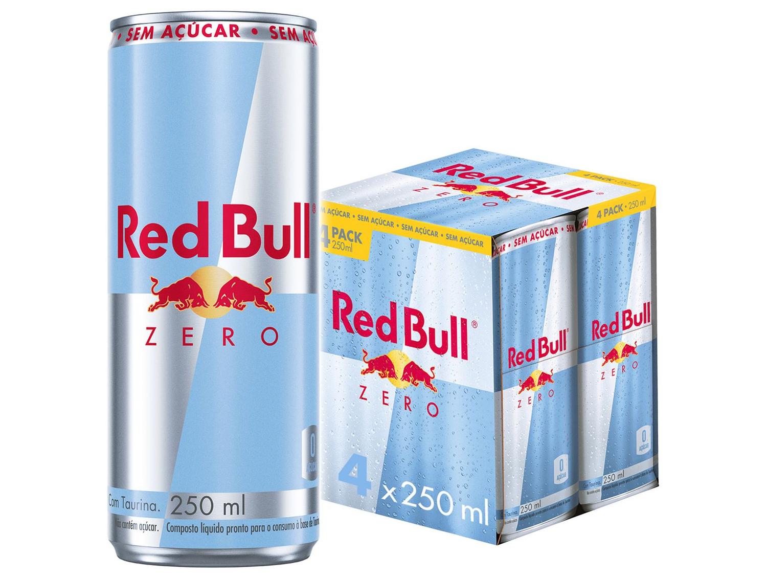Bebida Energética Red Bull Zero 250ml 4 Unidades