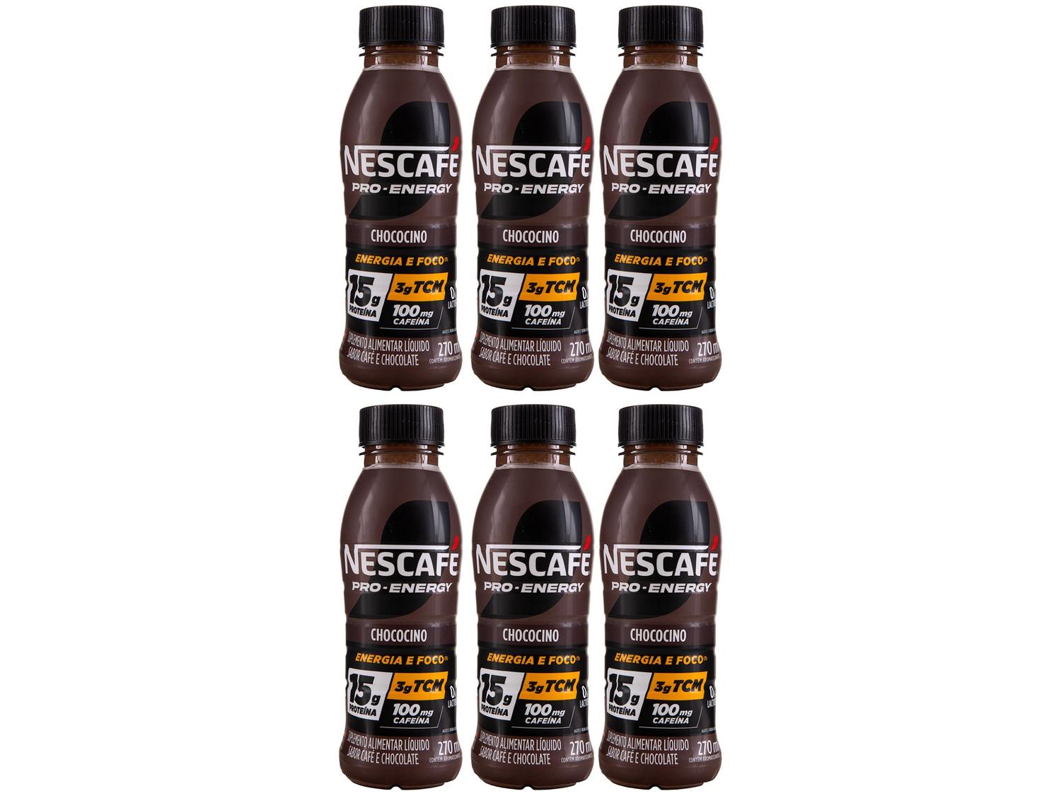 Bebida Lactea com 15g de Proteínas Nescafe Pro-Energy Chococino 270ml 6 unidades