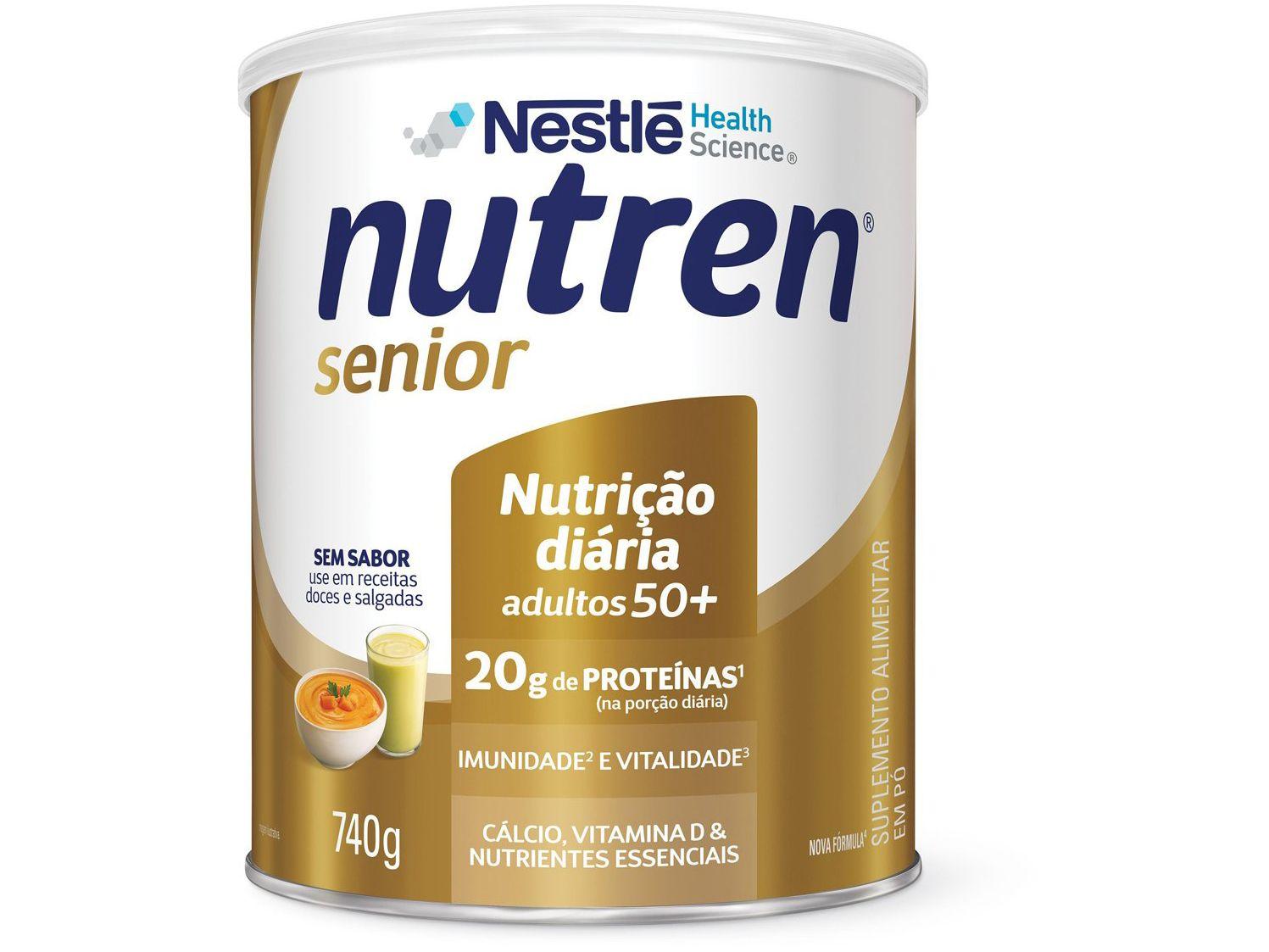 Bebida Láctea em Pó Nestlé Nutren Senior sem Sabor 740g 2 Unidades