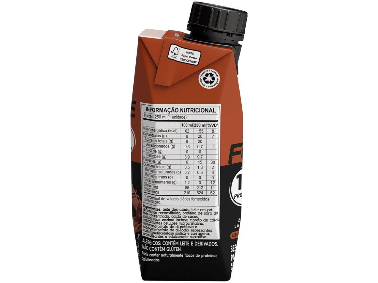Bebida Láctea UHT com 15g de Proteína Piracanjuba ProForce 15g Chocolate Zero Lactose 250ml