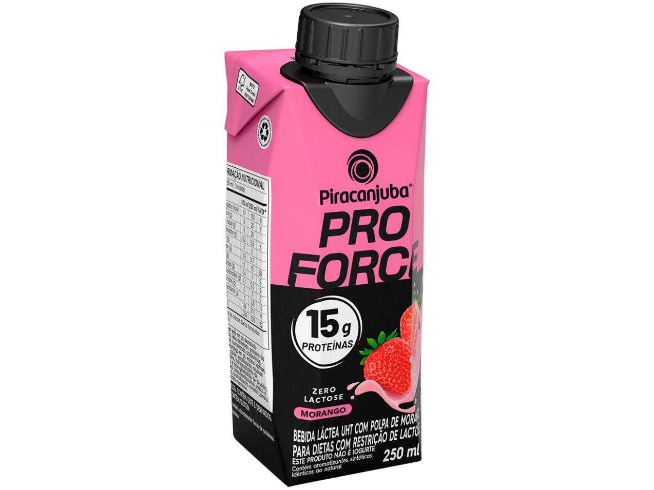 Bebida Láctea UHT com 15g de Proteína Piracanjuba ProForce 15g Morango Zero Lactose 250ml