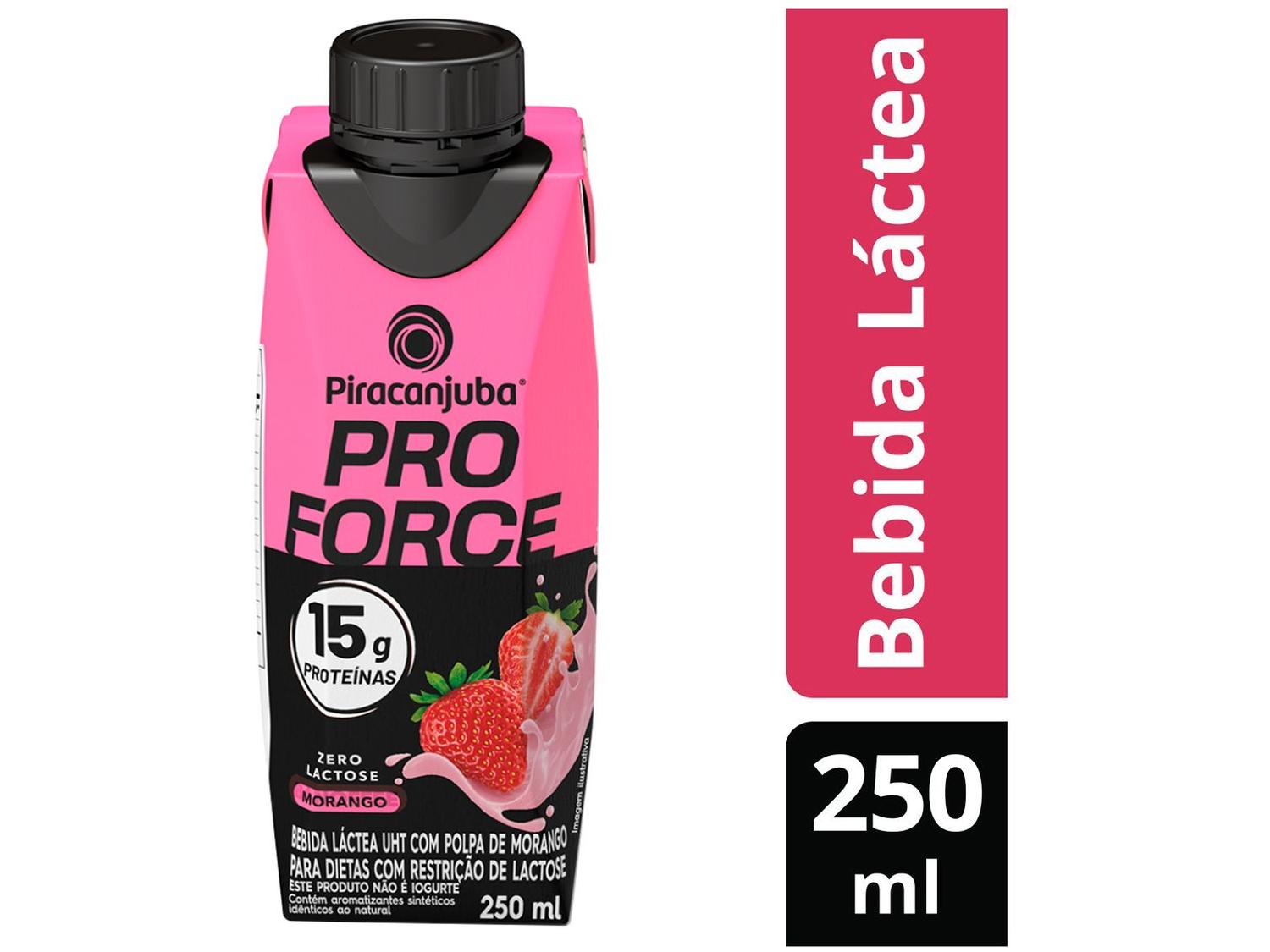 Bebida Láctea UHT com 15g de Proteína Piracanjuba ProForce 15g Morango Zero Lactose 250ml