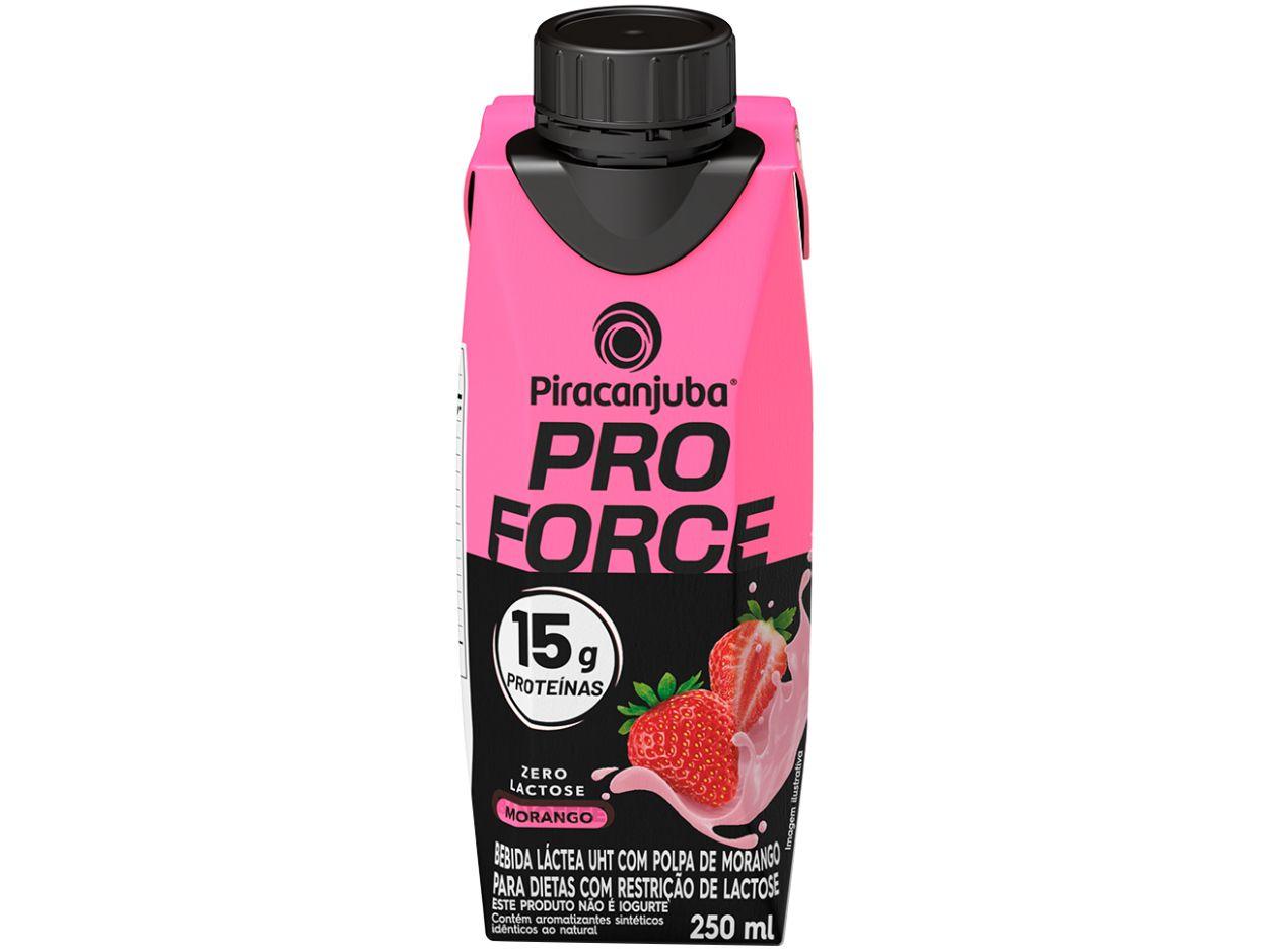 Bebida Láctea UHT com 15g de Proteína Piracanjuba ProForce 15g Morango Zero Lactose 250ml