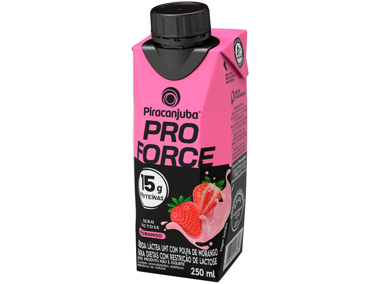 Bebida Láctea UHT com 15g de Proteína Piracanjuba ProForce 15g Morango Zero Lactose 250ml