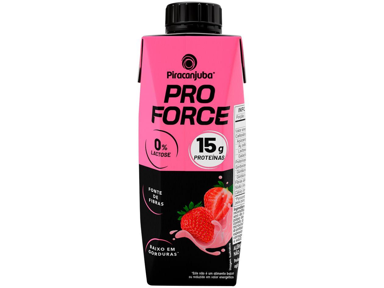 Bebida Láctea UHT com 15g de Proteína Piracanjuba ProForce 15g Morango Zero Lactose 250ml