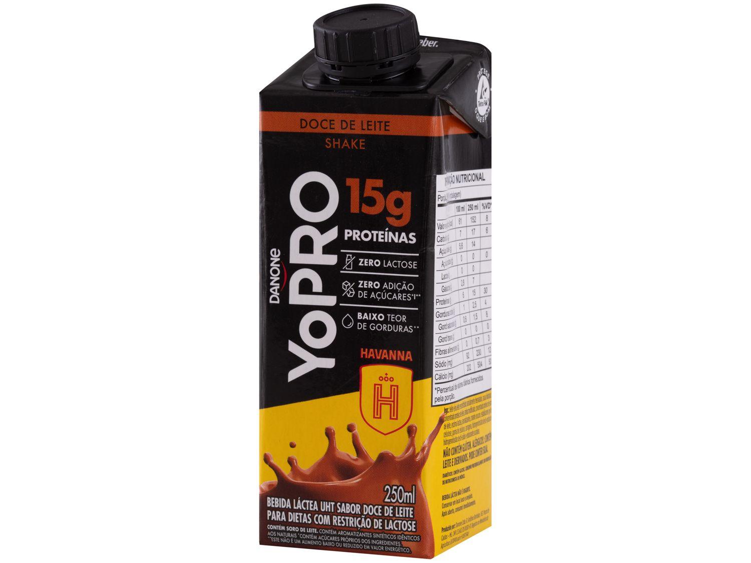 Bebida Láctea UHT com 15g de Proteínas Danone YoPRO Doce de Leite Havanna 250ml
