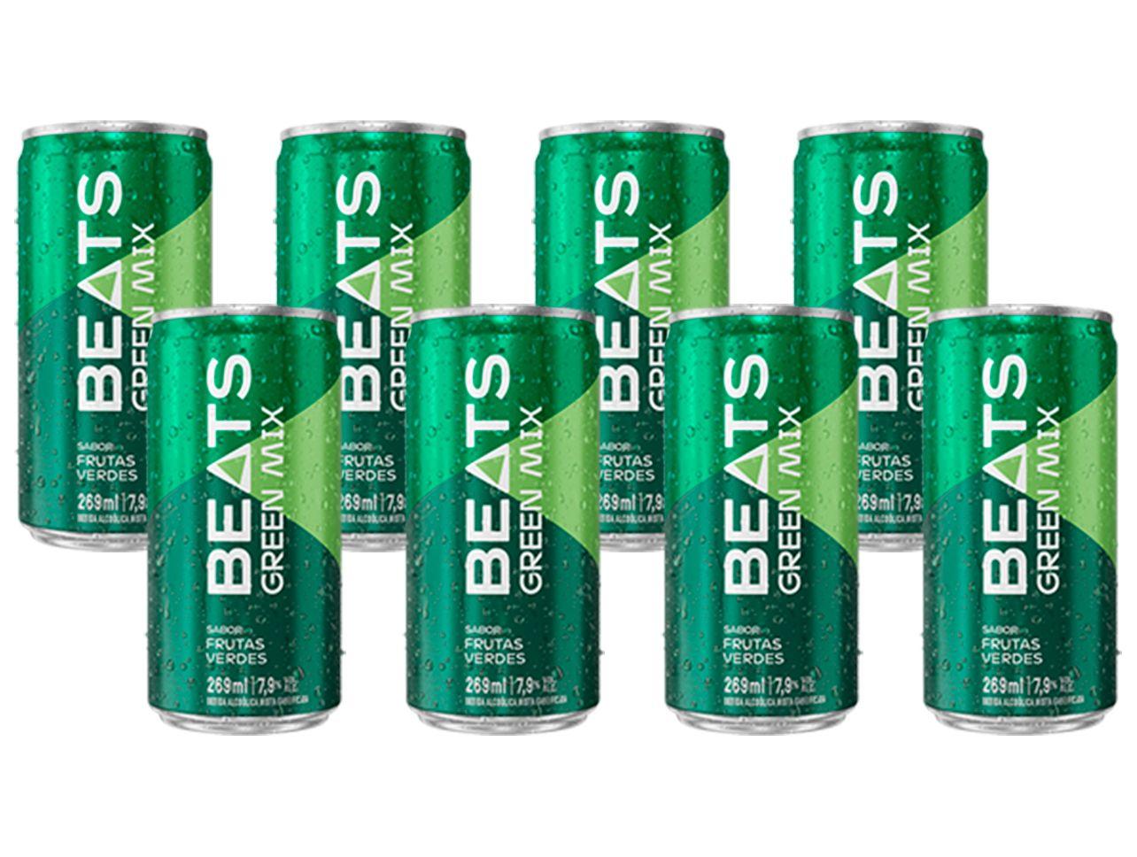 Bebida Mista Beats Green Mix Frutas Verdes 269ml 8 Unidades