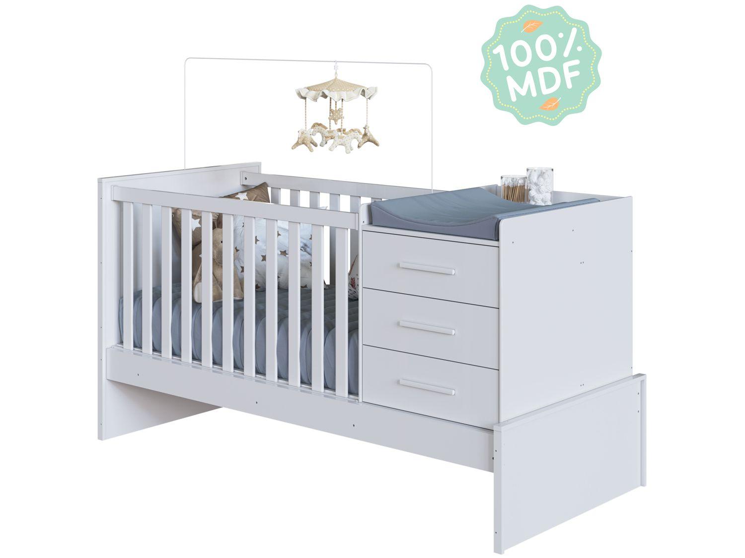 Berço 4 em 1 Branco Moveis Peroba Confort Multi