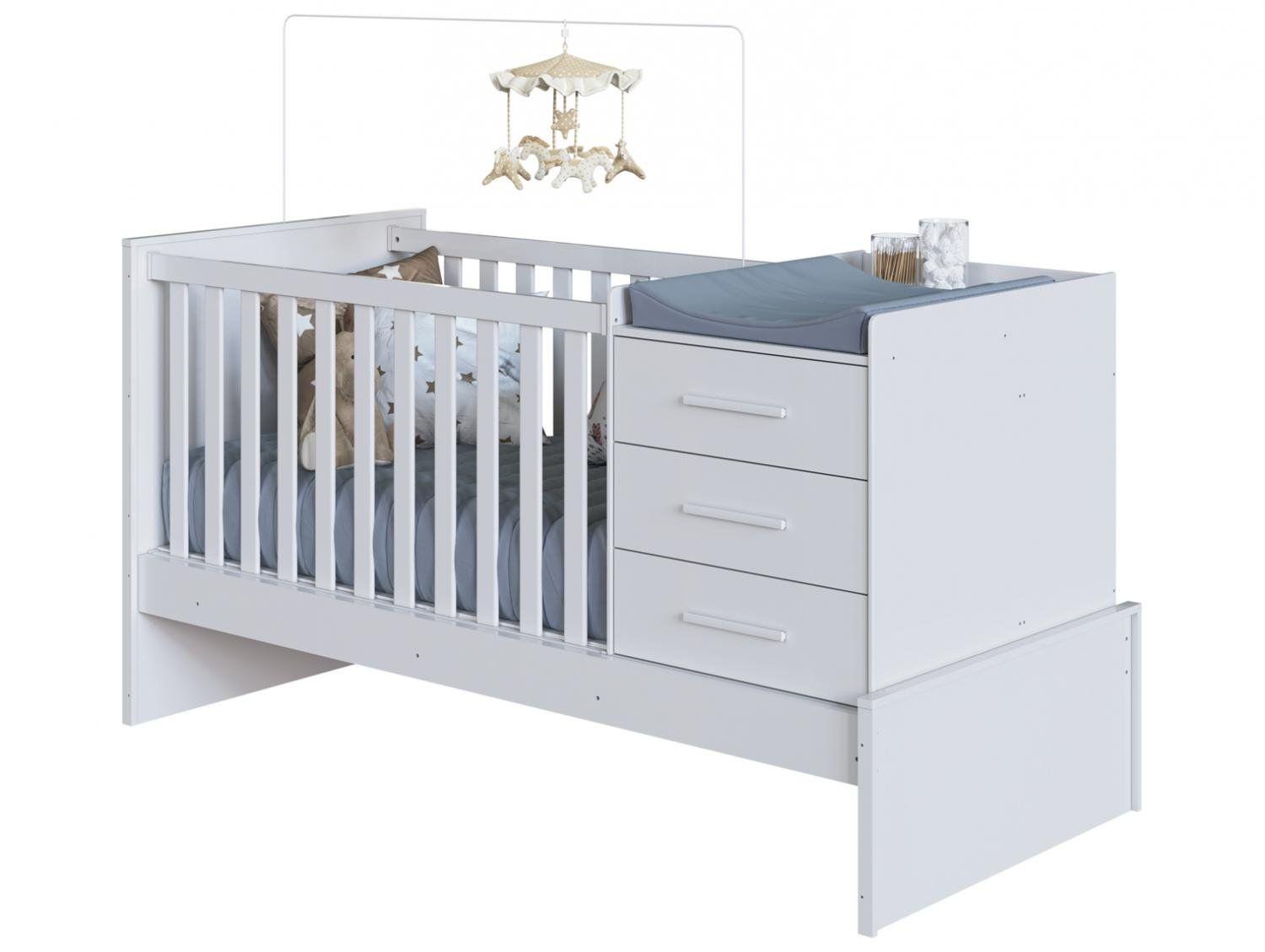 Berço 4 em 1 Branco Moveis Peroba Confort Multi