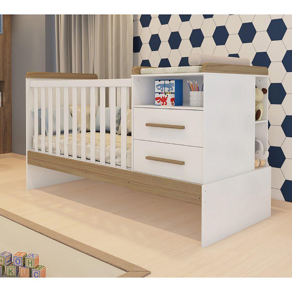 Berço Americano Grande Com Trocador MDF 2 Gavetas Multiuso Cama ...
