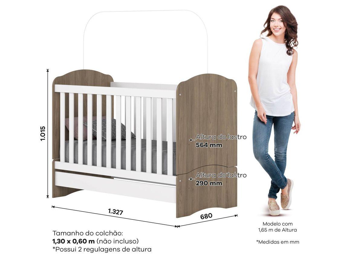 Berço/Mini Cama Grade Fixa 2 Níveis de Altura Henn