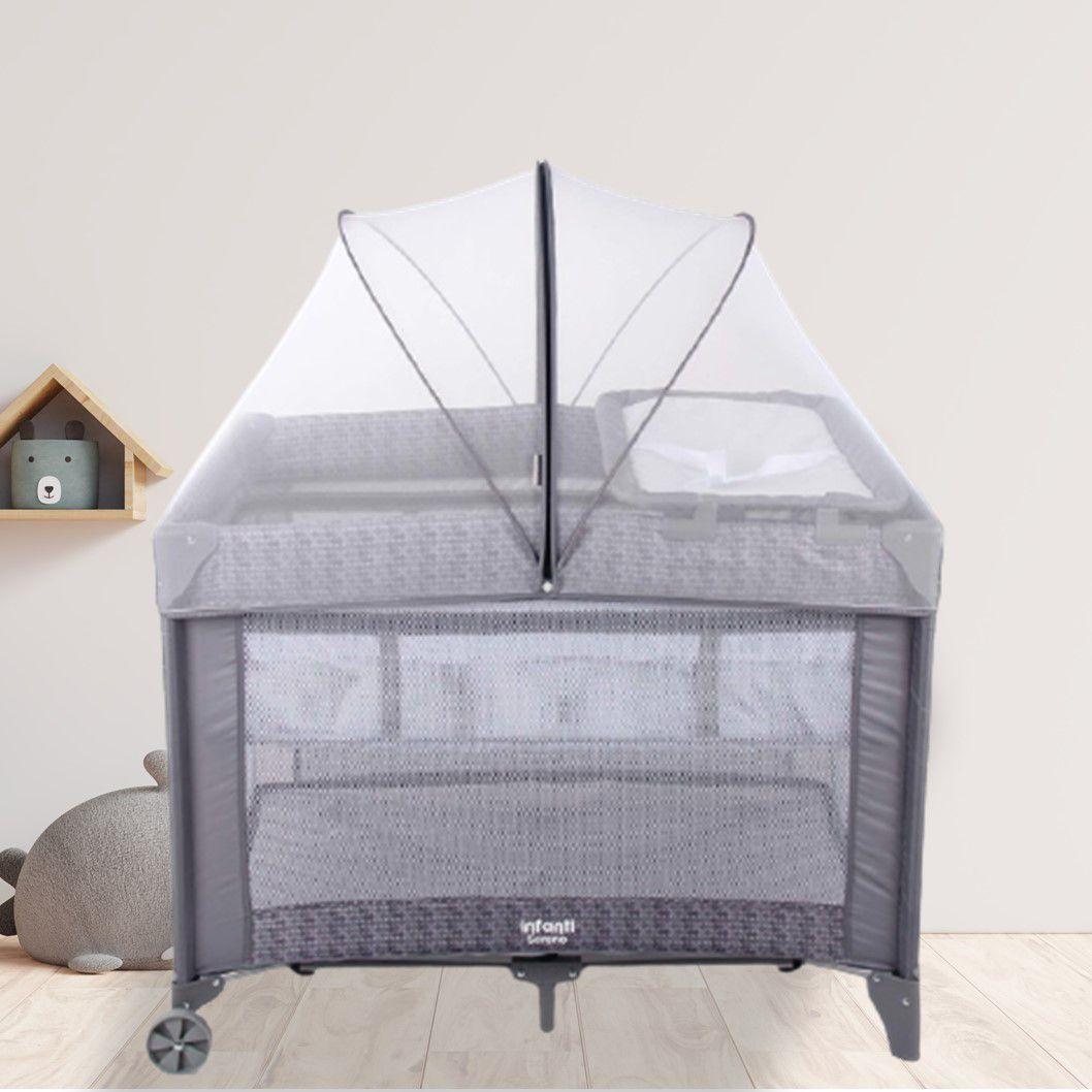Berco Portatil Bebe Sereno Cinza Infanti Grey Hail Multikids - Berço ...