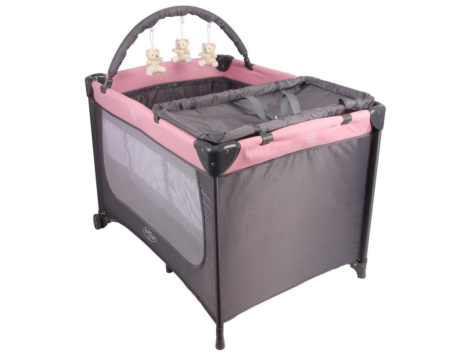 Berço Portátil Desmontável Baby Style Joly Rosa