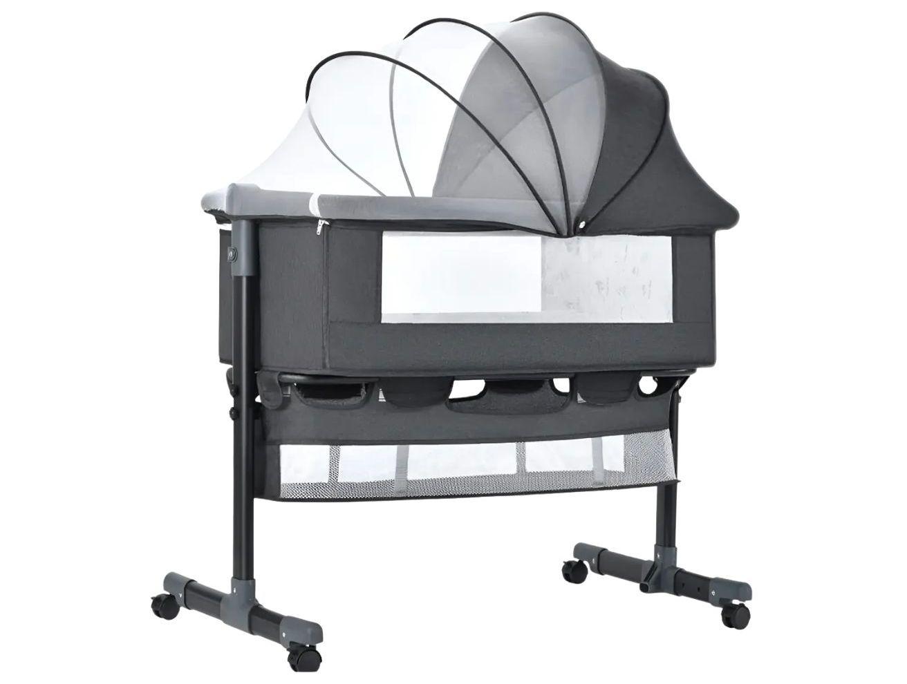 Berço Portátil Maxi Baby Connect com Mosquiteiro até 9kg Cinza