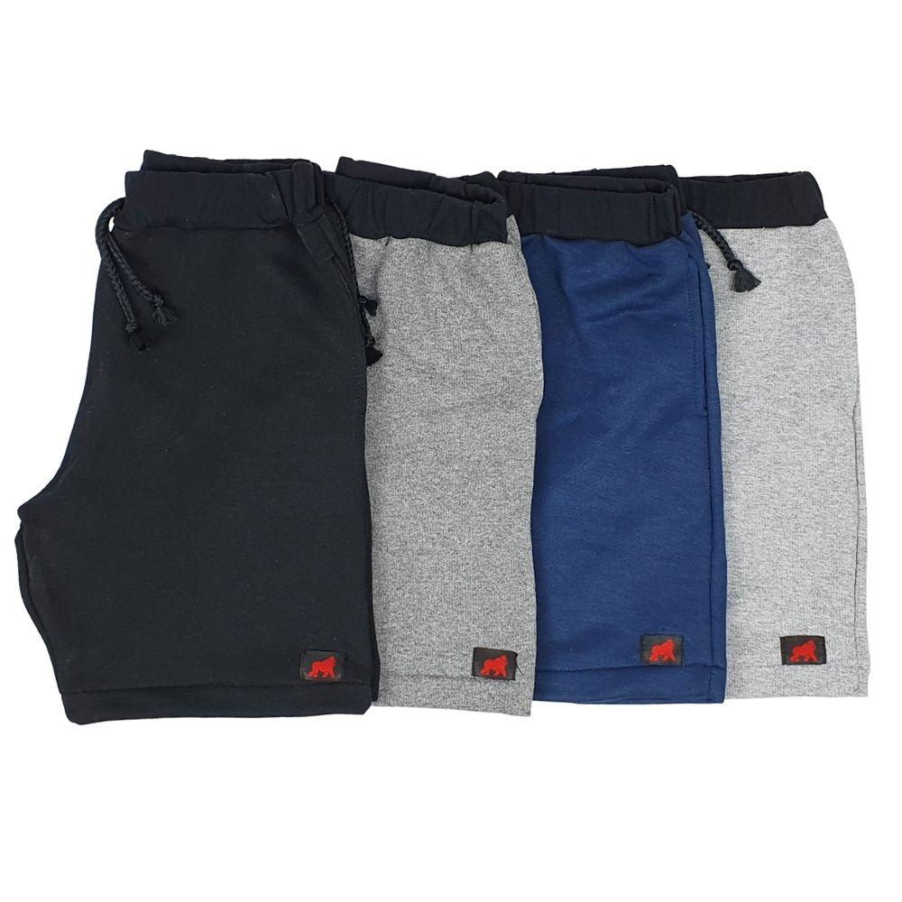 Kit Bermuda Short Moleton Infantil Masculino Kit Bermuda Moletom