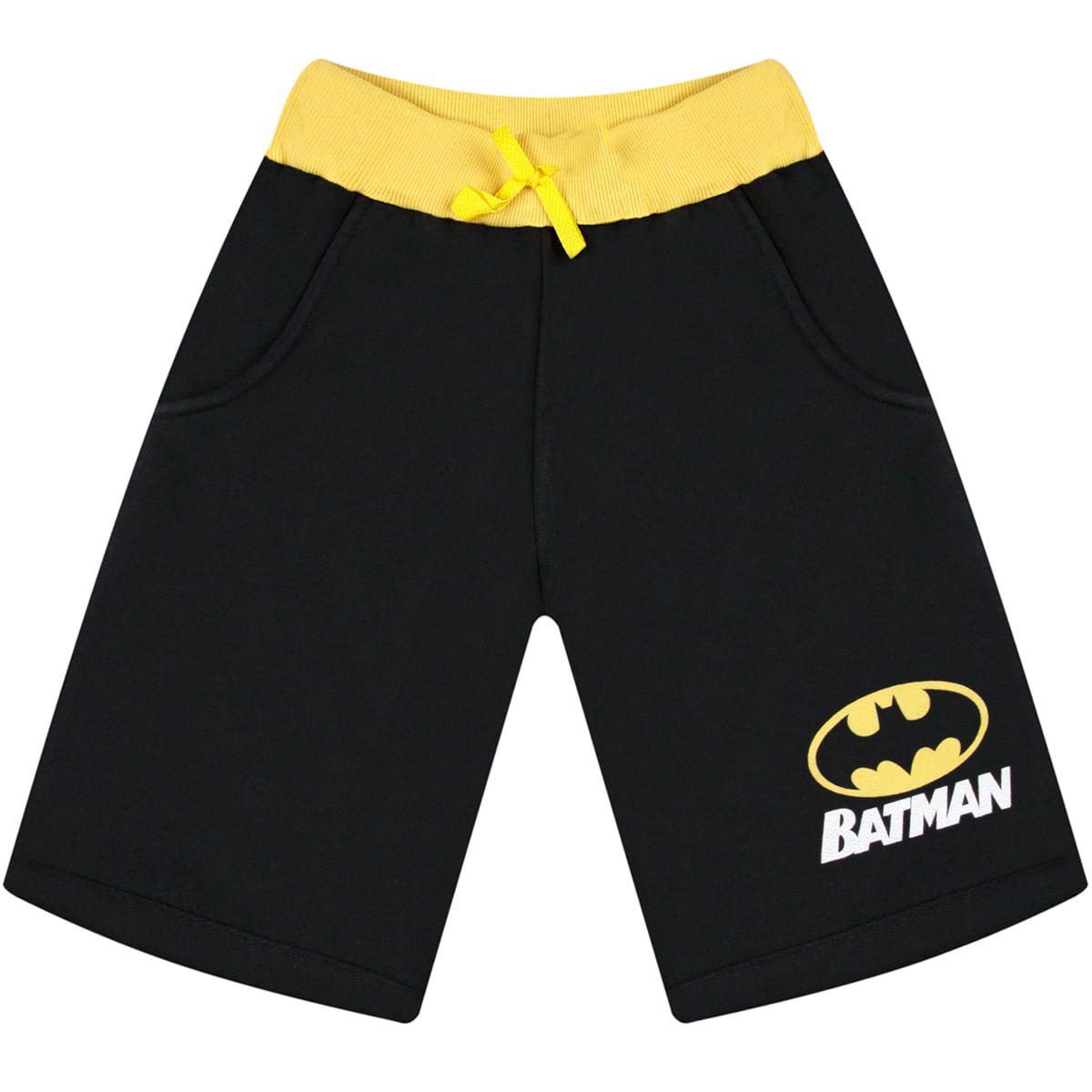 Bermuda Infantil com Barra Dobrada Batman Preta - Warne - Warner V -  Bermuda Infantil - Magazine Luiza