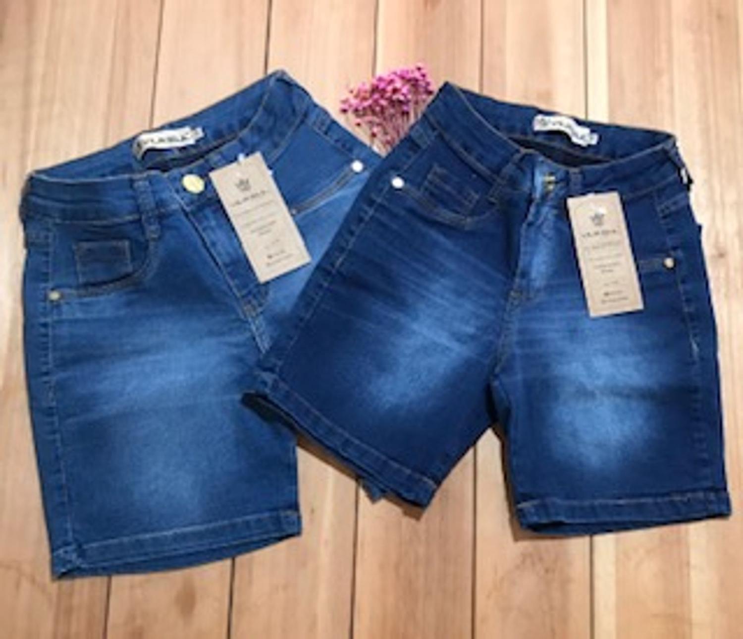 bermuda jeans meia perna feminina