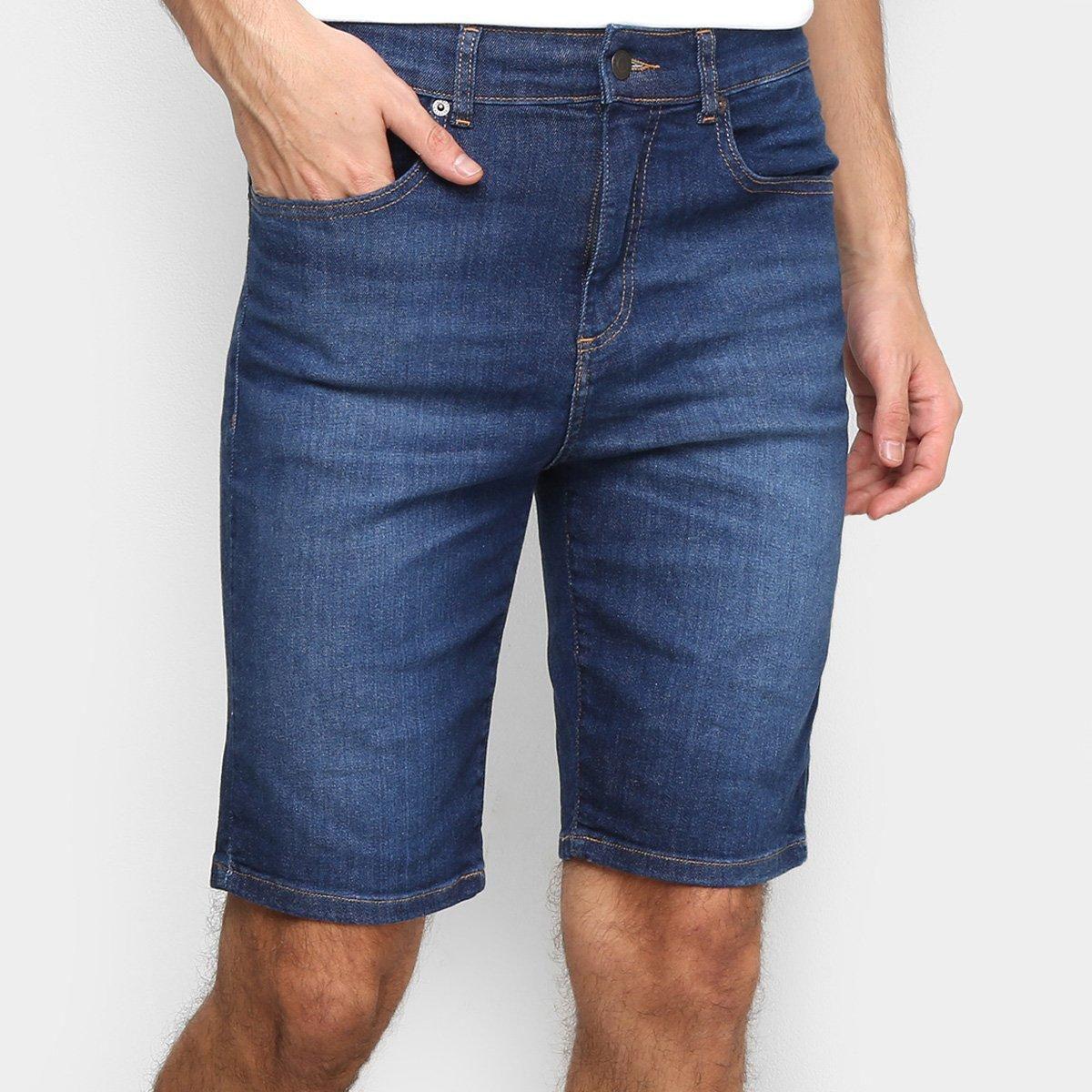 bermuda jeans reta masculina