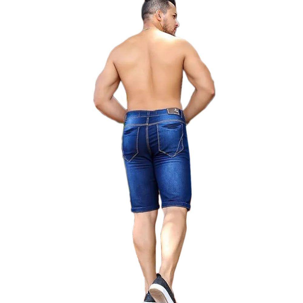 bermuda masculina jeans com elastano