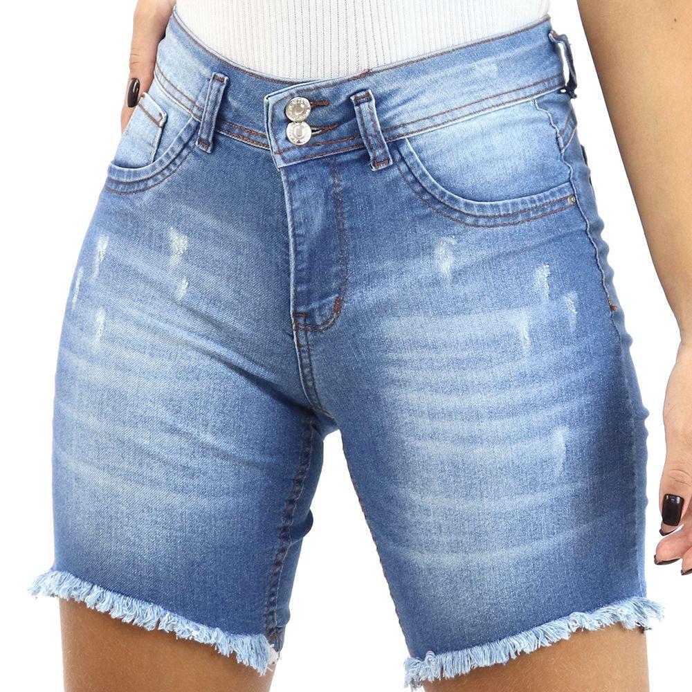 shorts jeans cos alto desfiado