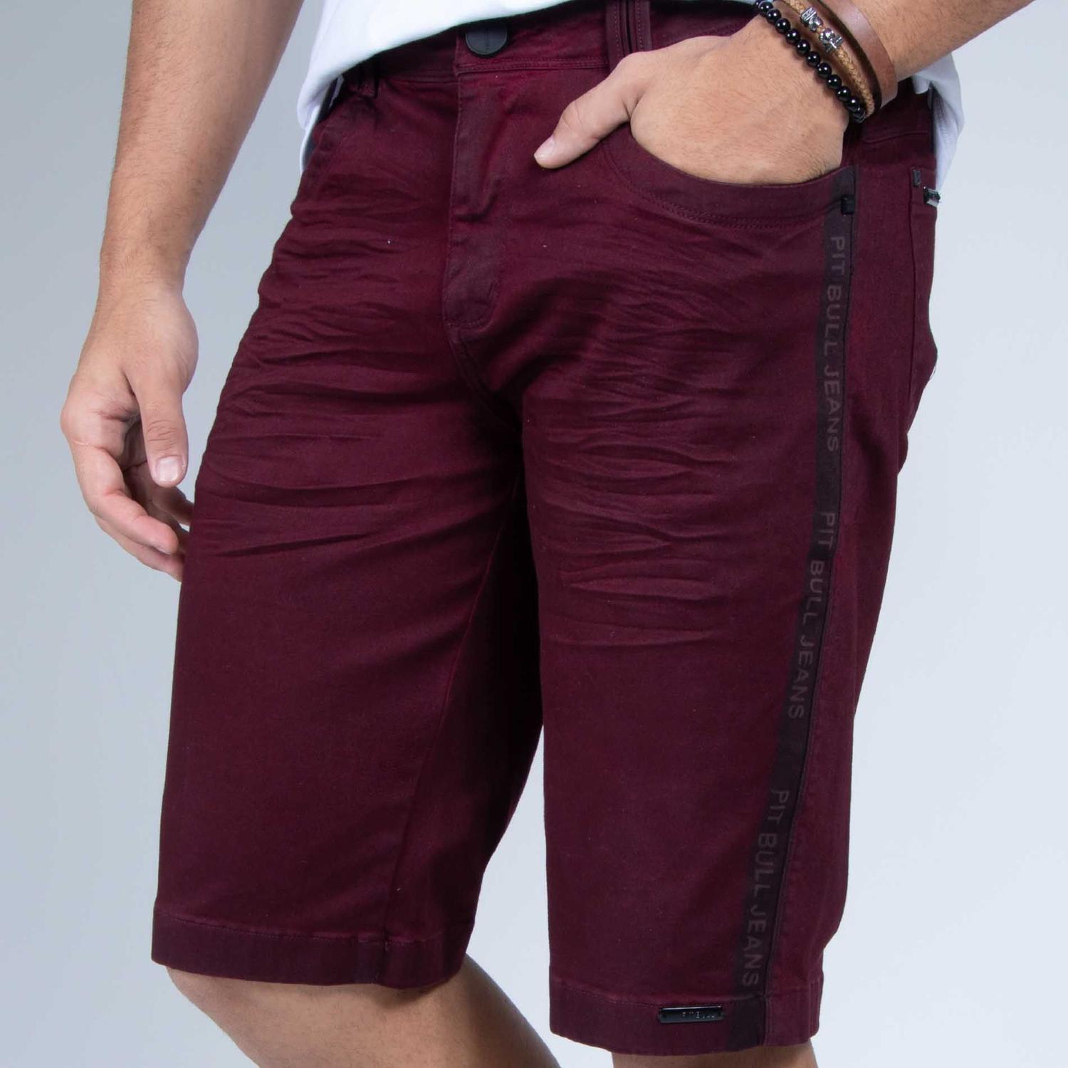 bermuda jeans masculina vinho