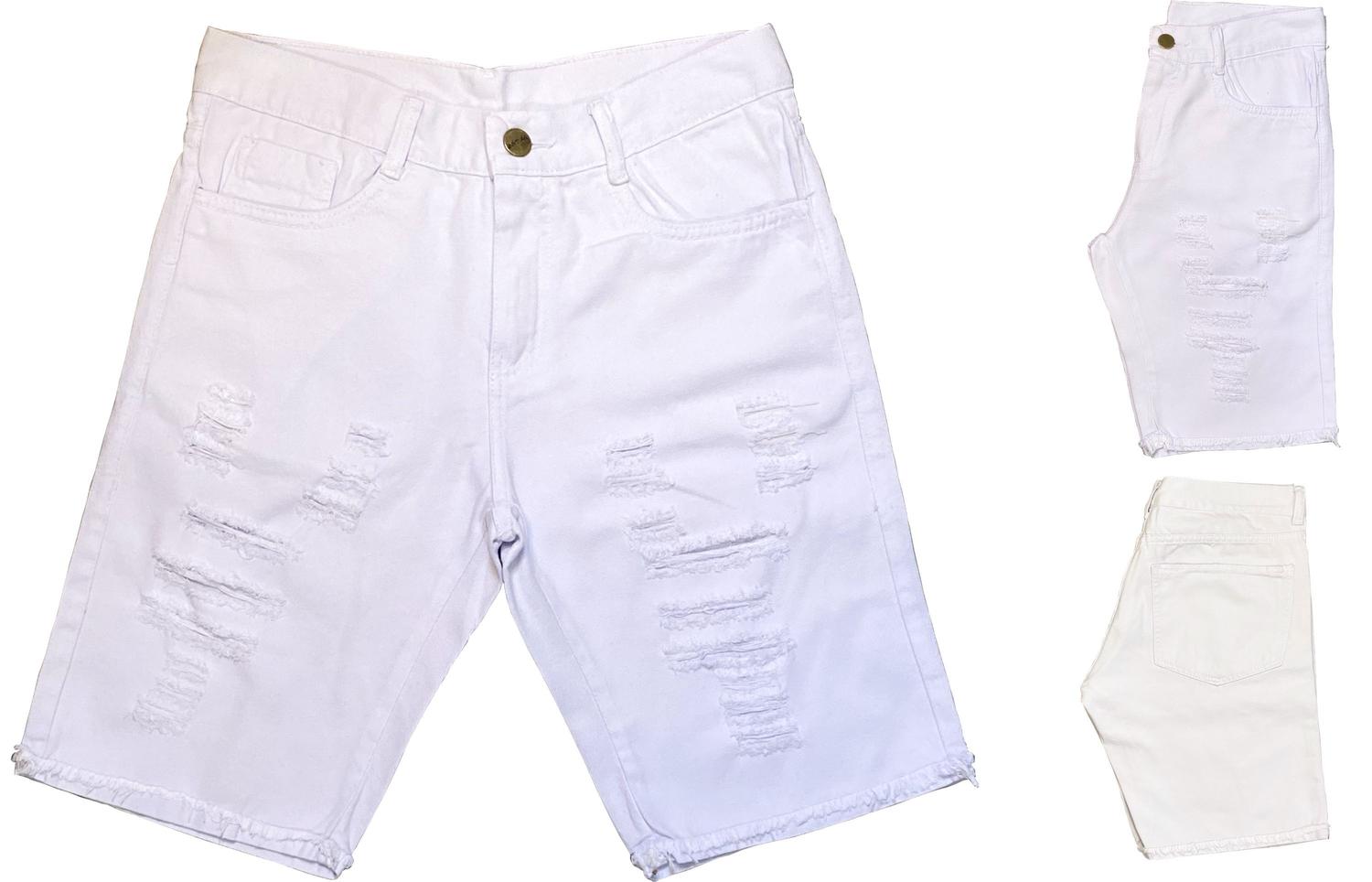 bermuda jeans branca masculino