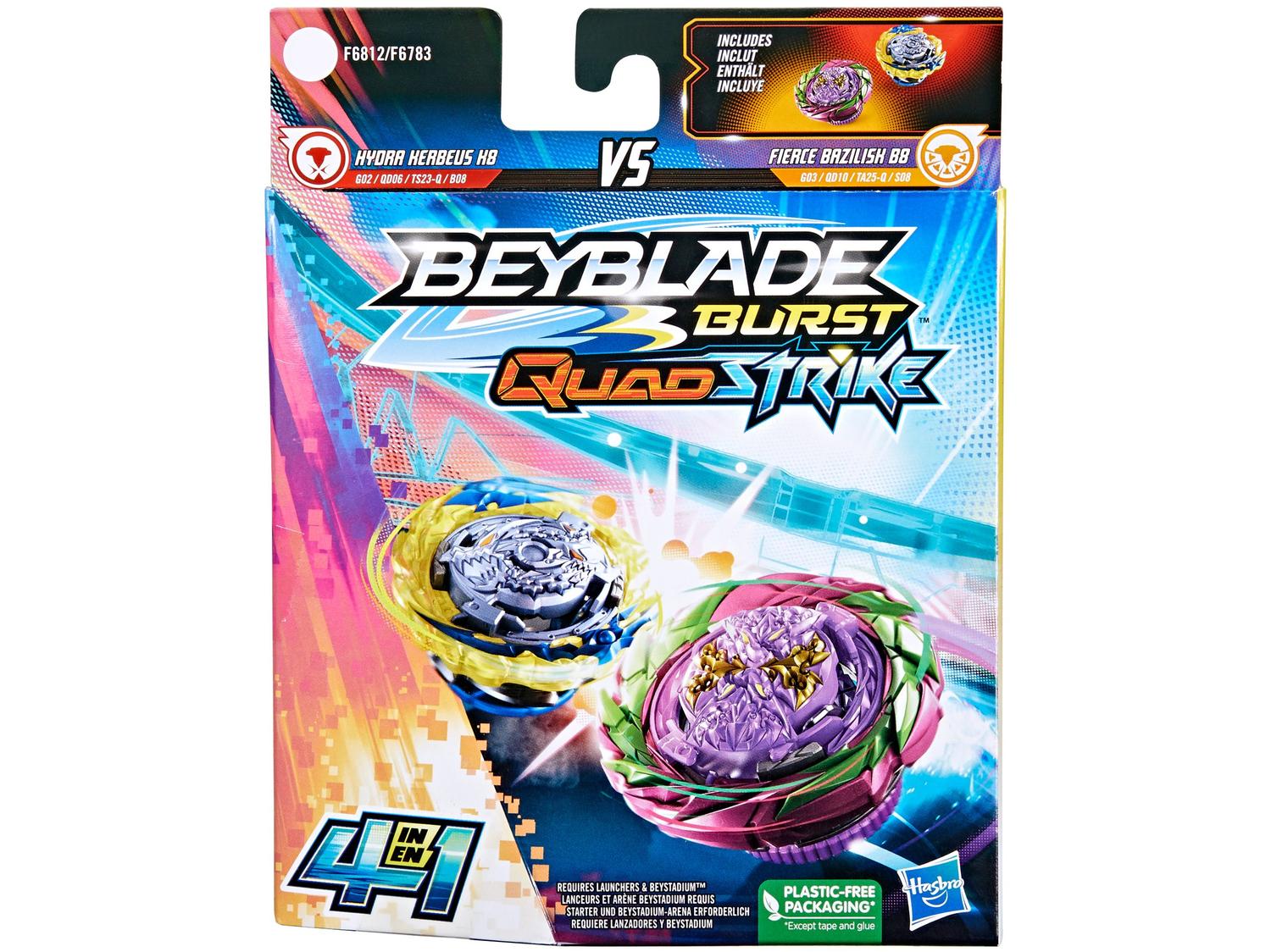 Beyblade Hasbro Burst Fierce Bazilisk B8 e Hydra