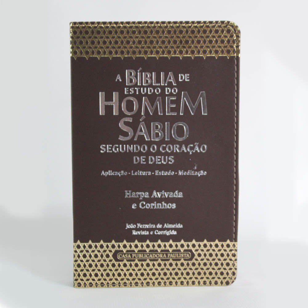 Bíblia do Homem Sábio Segundo o Coração de Deus com Harpa Cristã e ...