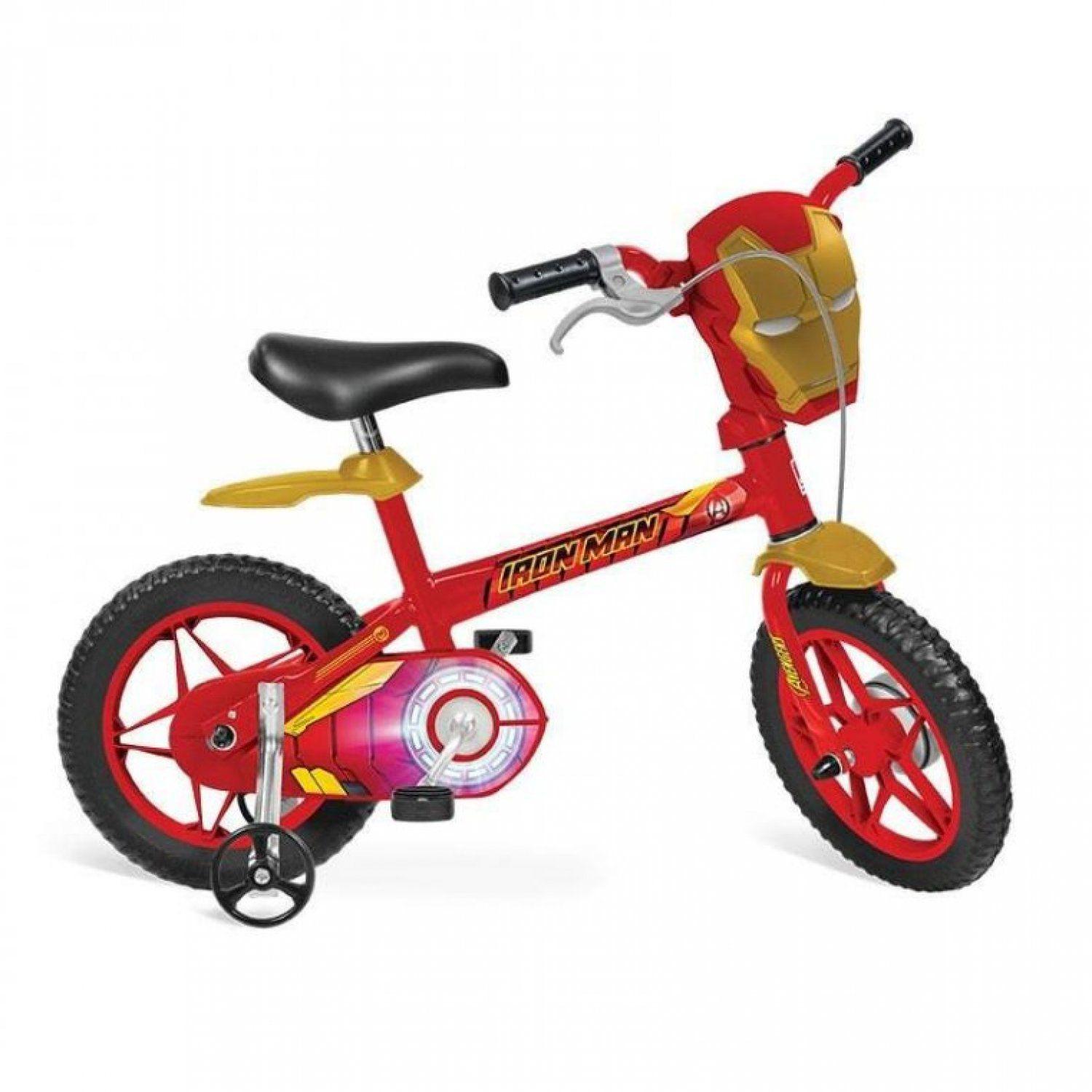 Bicicleta Aro 12 Homem de Ferro Brinquedos Bandeirante Vermelha ...