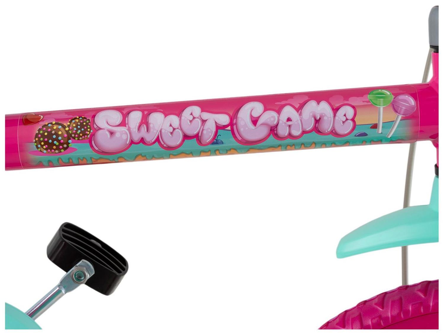 Bicicleta Aro 14 Infantil Bandeirante 3046 Sweet Game Rosa