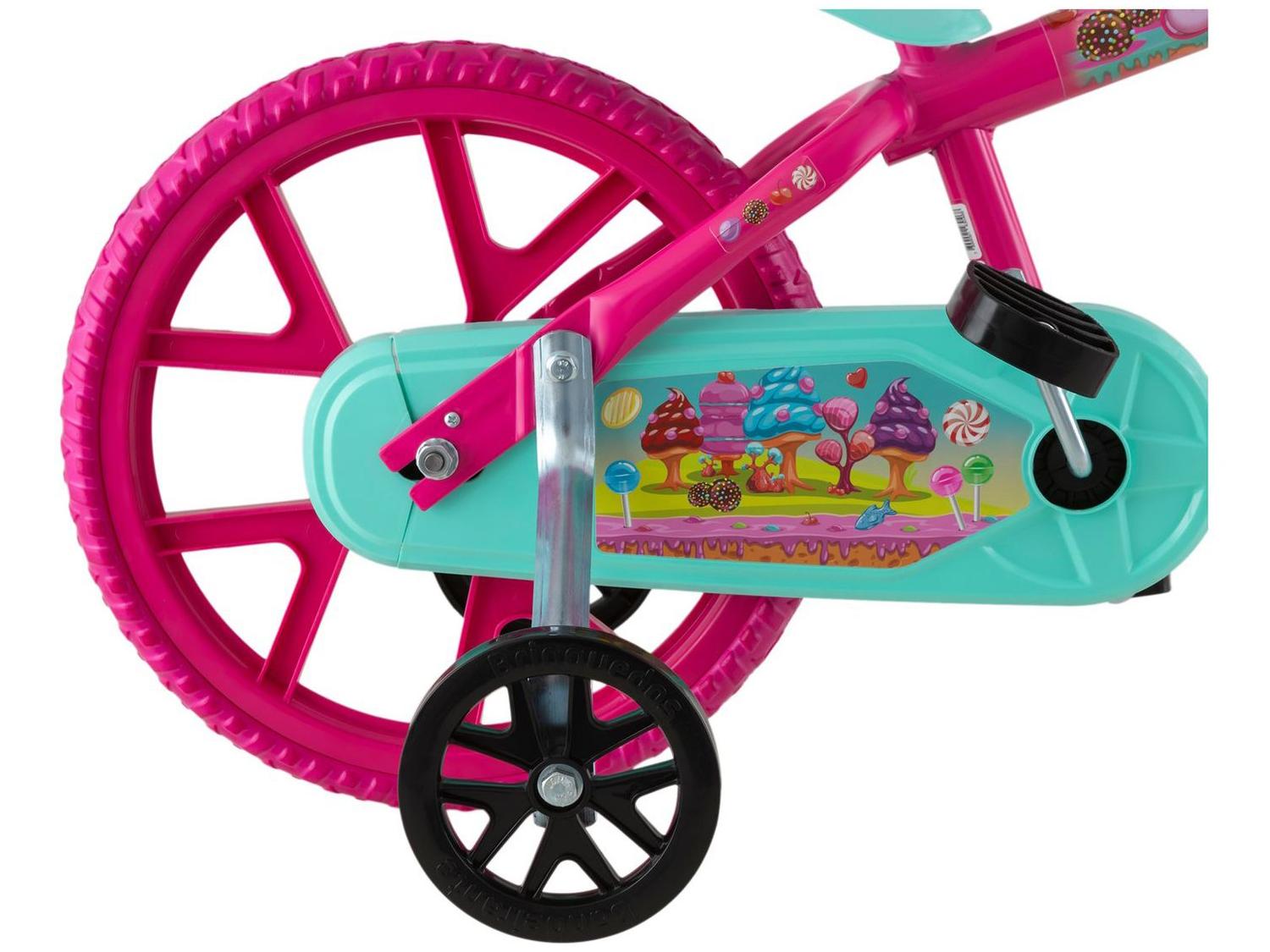 Bicicleta Aro 14 Infantil Bandeirante 3046 Sweet Game Rosa