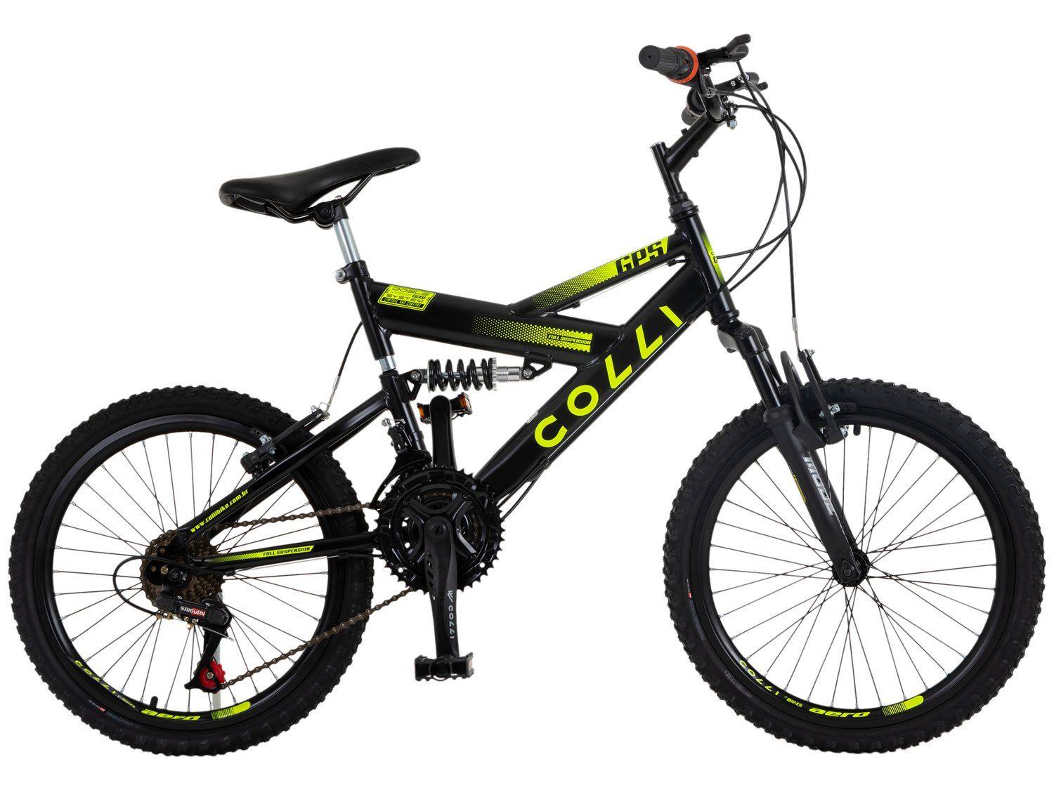 Bicicleta Aro 20 Colli GPS Freio V Brake Aço Carbono Suspensão Dupla