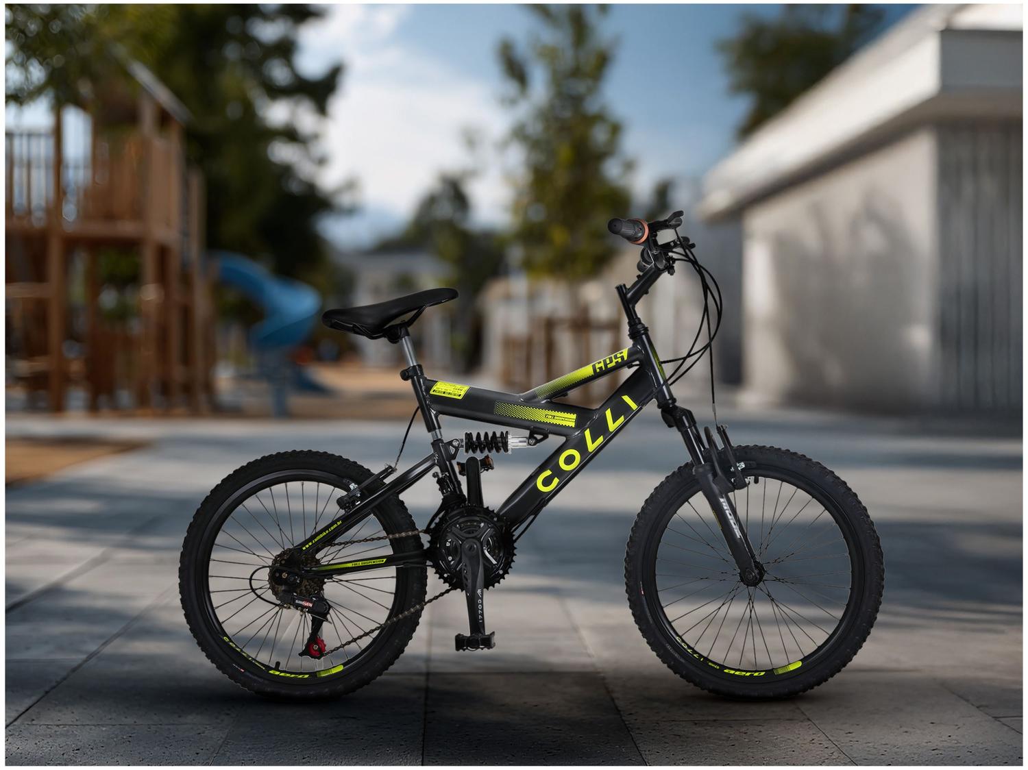 Bicicleta Aro 20 Colli GPS Freio V Brake Aço Carbono Suspensão Dupla